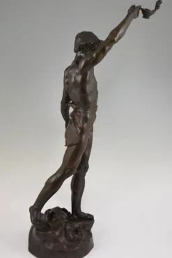 Sale Pamono Marcel Debut, Sculpture of Aladdin and the Magic Lamp, Bronze