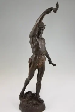 Sale Pamono Marcel Debut, Sculpture of Aladdin and the Magic Lamp, Bronze