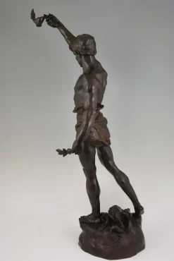 Sale Pamono Marcel Debut, Sculpture of Aladdin and the Magic Lamp, Bronze