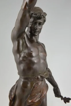 Sale Pamono Marcel Debut, Sculpture of Aladdin and the Magic Lamp, Bronze