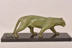 Pamono Marcel Leducq, Art Deco Panther, Antimony> Art Deco|Sculpture
