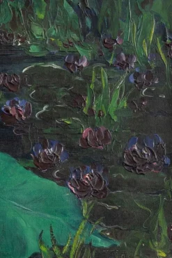 Pamono Marcel Pottier, Waterlilies, Oil Painting on Canvas, Early 20th Century><noscript><img width=