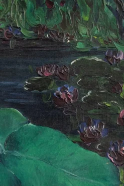 Pamono Marcel Pottier, Waterlilies, Oil Painting on Canvas, Early 20th Century><noscript><img width=