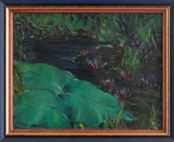 Pamono Marcel Pottier, Waterlilies, Oil Painting on Canvas, Early 20th Century><noscript><img width=
