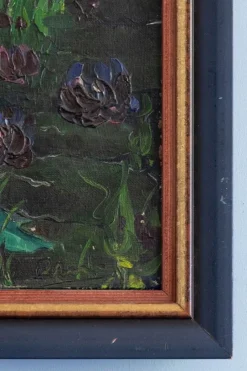 Pamono Marcel Pottier, Waterlilies, Oil Painting on Canvas, Early 20th Century><noscript><img width=