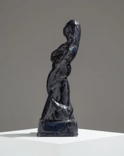 Pamono Marcel Wolfers, Mermaid Sculpture, 1920s-1940s, Blue Ceramic><noscript><img width=