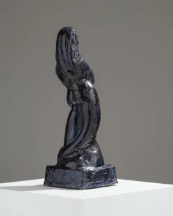 Pamono Marcel Wolfers, Mermaid Sculpture, 1920s-1940s, Blue Ceramic><noscript><img width=