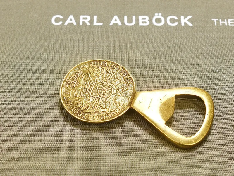 Discount Pamono Maria Theresia Coin Bottle Opener in Brass attributed to Carl Auböck, Austria, 1950s