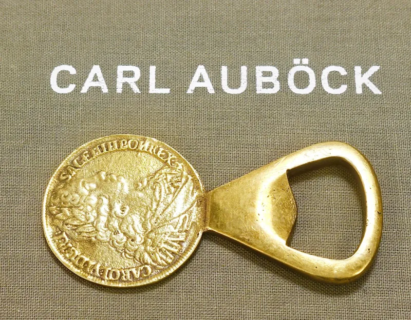 Discount Pamono Maria Theresia Coin Bottle Opener in Brass attributed to Carl Auböck, Austria, 1950s