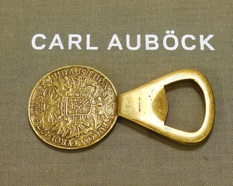 Discount Pamono Maria Theresia Coin Bottle Opener in Brass attributed to Carl Auböck, Austria, 1950s