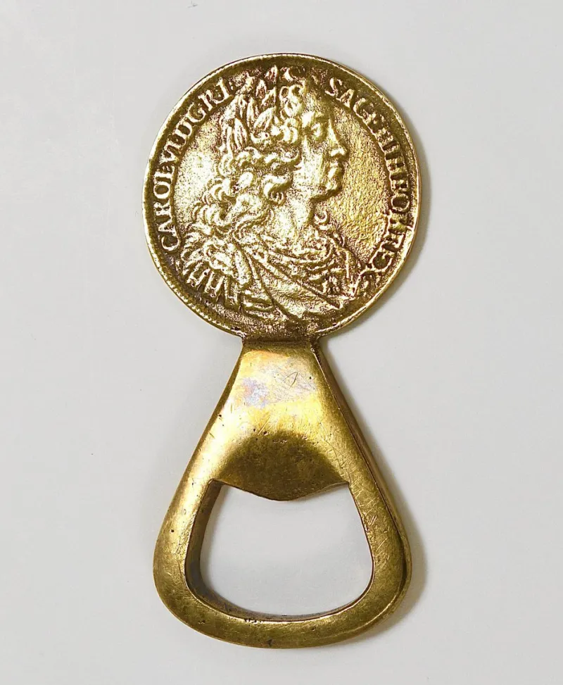 Discount Pamono Maria Theresia Coin Bottle Opener in Brass attributed to Carl Auböck, Austria, 1950s