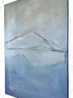 Pamono Marilina Marchica, Blue Landscape, Original Oil Painting> Minimalist