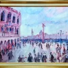 Pamono Mario Bonamici, Piazza San Marco, Doge's Palace, Venice, 1950s, Oil on Panel, Framed