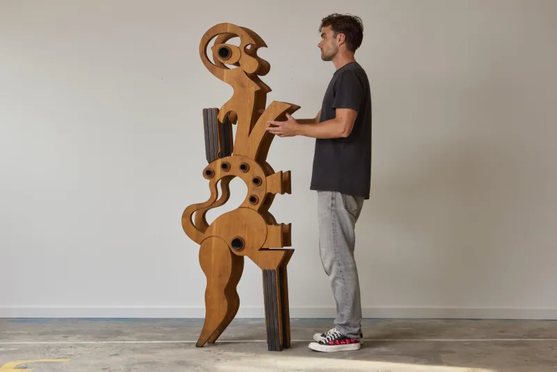 Pamono Mario Giovanetti, The Electronic Man, 1970, Metal & Oak> Sculpture
