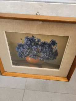 Outlet Pamono Mario Salimbeni, Flowers, 1920s-1940s, Oil on Canvas, Framed
