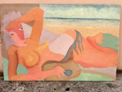 Pamono Mario Salmaso, Composition, Large Oil on Canvas, 1968><noscript><img width=