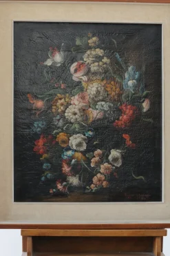 Best Pamono Mariolino da Caravaggio, Flowers, 1970, Oil on Canvas, Framed