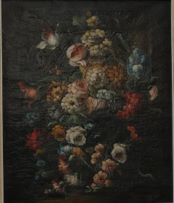 Best Pamono Mariolino da Caravaggio, Flowers, 1970, Oil on Canvas, Framed