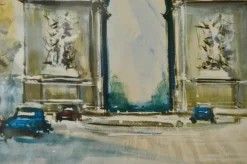 Pamono Marius Girard, L'Arc De Triomphe Paris, 1950s, Lithograph, Framed> Mid-Century