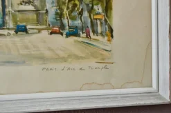 Pamono Marius Girard, L'Arc De Triomphe Paris, 1950s, Lithograph, Framed><noscript><img width=