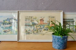 Pamono Marius Girard, L'Arc De Triomphe Paris, 1950s, Lithograph, Framed><noscript><img width=