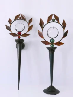 Pamono Mark Brazier-Jones Candleholders Model Olympia by Mark Brazier-Jones, 1990s, Set of 2> Candleholders
