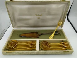 Hot Pamono Marly Gold-Plated Dessert Service from Christofle, 1950s, Set of 26