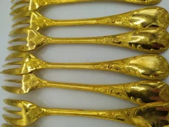 Hot Pamono Marly Gold-Plated Dessert Service from Christofle, 1950s, Set of 26