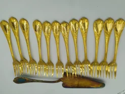 Hot Pamono Marly Gold-Plated Dessert Service from Christofle, 1950s, Set of 26