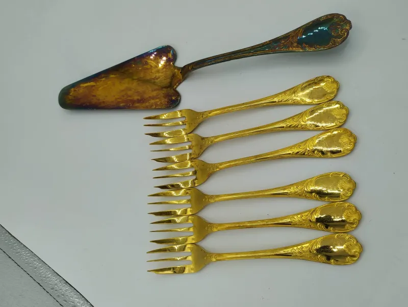 Hot Pamono Marly Gold-Plated Dessert Service from Christofle, 1950s, Set of 26