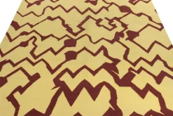 Best Pamono Maroon Geometric Pattern Rug from R&K Principal Jahanshah Nazmiyal