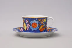 Hot Pamono Marqueterie de Pierres d'Orient et d'Occident Café Au Lait Cup and Saucer from Hermès Paris, 1980s, Set of 2