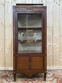 Pamono Marquetry Display Case in Wood> Cabinets & Wardrobes