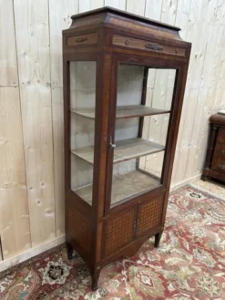 Pamono Marquetry Display Case in Wood><noscript><img width=