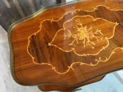 Pamono Marquetry 3-Wheeled Serving Trolley with Trays, 1950s><noscript><img width=