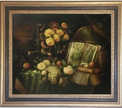 Pamono Massimo Reggiani, Italian Still Life, 2005, Oil on Canvas, Framed> Old Masters