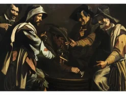Best Pamono Master of the Flagellation of Cesena, The Morra Players, 1620, Oil on Canvas, Framed