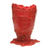 Pamono Matt Red, Clear Red Spaghetti Vase by Gaetano Pesce for Fish Design> Tabletop