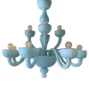 Pamono Matte Light-Blue Murano Style Glass Chandelier from Simoeng> Ceiling Lights