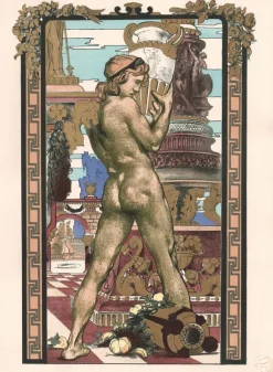 Pamono Maurice Desvallières, Porteur d'Amphore, 1898, Original Lithograph> Art Nouveau