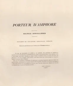 Pamono Maurice Desvallières, Porteur d'Amphore, 1898, Original Lithograph><noscript><img width=