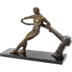 Pamono Maurice Guiraud-Rivière, Art Deco Figure of a Riverman, 1920s, Bronze> Art Deco