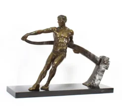 Pamono Maurice Guiraud-Rivière, Art Deco Figure of a Riverman, 1920s, Bronze> Art Deco