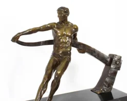 Pamono Maurice Guiraud-Rivière, Art Deco Figure of a Riverman, 1920s, Bronze><noscript><img width=