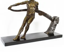 Pamono Maurice Guiraud-Rivière, Art Deco Figure of a Riverman, 1920s, Bronze><noscript><img width=