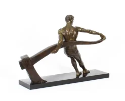 Pamono Maurice Guiraud-Rivière, Art Deco Figure of a Riverman, 1920s, Bronze><noscript><img width=