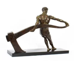 Pamono Maurice Guiraud-Rivière, Art Deco Figure of a Riverman, 1920s, Bronze><noscript><img width=