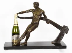 Pamono Maurice Guiraud-Rivière, Art Deco Figure of a Riverman, 1920s, Bronze><noscript><img width=