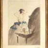 Online Pamono Maurice Hardy, Woman at Mirror, Original Etching, Early 20th-Century