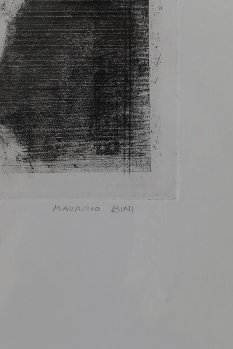 Sale Pamono Maurizio Bini, Maurizio Bini, Etching on Paper, 1960s, Etching, Framed
